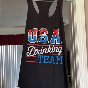 USA drinking team racerback tank top